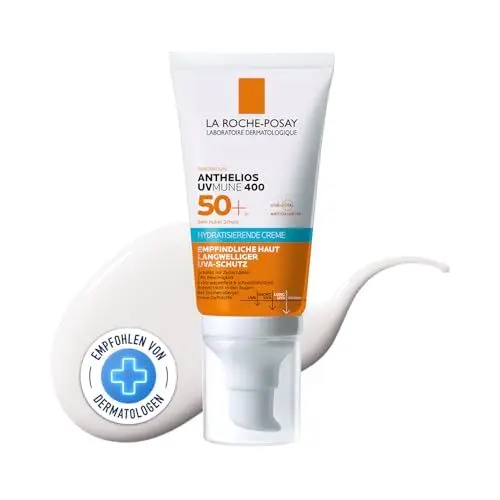 Produktbild: La Roche Posay Hydratisierende Sonnencreme bei trockener und empfindlicher Haut und Sonnenallergie, Mit LSF 50+ und Mexoryl 400, Ohne Duftstoffe, Anthelios UVMune 400, 50 ml