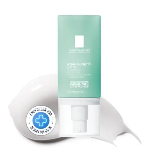 Produktbild: La Roche Posay leichte Gesichtscreme für empfindliche, trockene Haut, 72 Stunden Feuchtigkeit, Mit biofermentierter Hyaluronsäure und Thermalwasser, Ohne Alkohol, Hydraphase HA leicht, 50 ml
