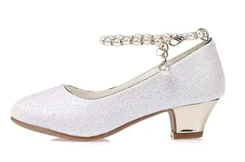 Produktbild: La Señorita Brautschuhe Kommunionschuhe Festliche Schuhe weiß mit Perlen Absatzschuhe für mädchen 31 EU