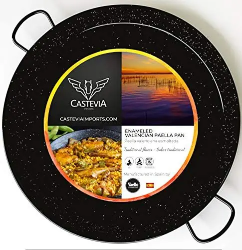 Produktbild: La Valenciana Pfanne 10 cm, emaillierter Edelstahl, Paella-Pfanne, Schwarz 38 cm schwarz