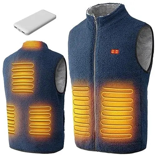 Produktbild: LABEWVI Beheizbare Weste, Heizweste für Damen Herren, Beheizte Jacke mit 10000mAh Powerbank, Polarfleece Heizjacke, USB Wärmeweste mit 3 Einstellbar Temperatur, 6 Heizzone