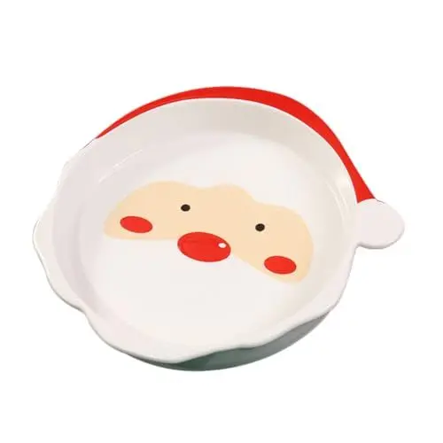 Produktbild: LABRIMP 1Stk Weihnachtsteller Dessertschalen Weihnachtsgerichte Serviergeschirr aus Porzellan weihnachtsessen christmas dinner servierteller Speiseteller Steak-Servierplatte Keramik rot