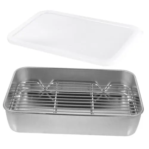 Produktbild: LABRIMP 1 Satz Grillpfanne Camping-grillpfanne Multifunktionale Abtropfpfanne Aus Edelstahl