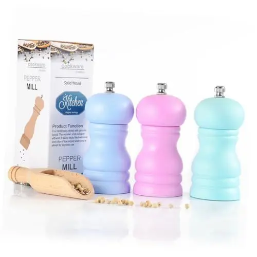 Produktbild: LABRIMP 1 Stück Manuelle Pfeffermühle Aus Holz Mit Keramikkern Salzbehälter Küchenhelfer Für Zuhause