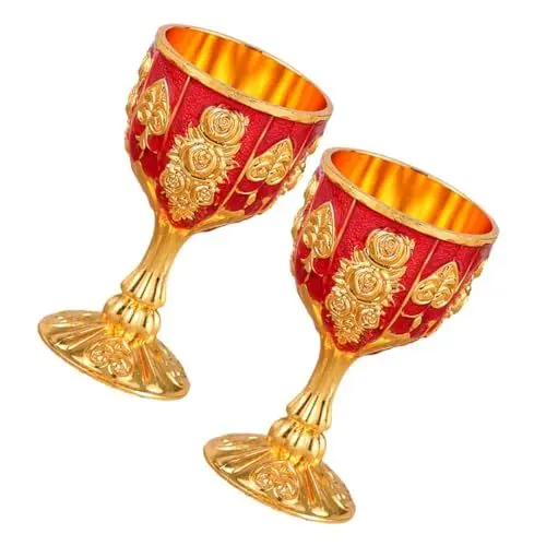 Produktbild: LABRIMP Metall Rose Stem Cup Set Von 2 Robuste Legierung Konstruktion für Trinken