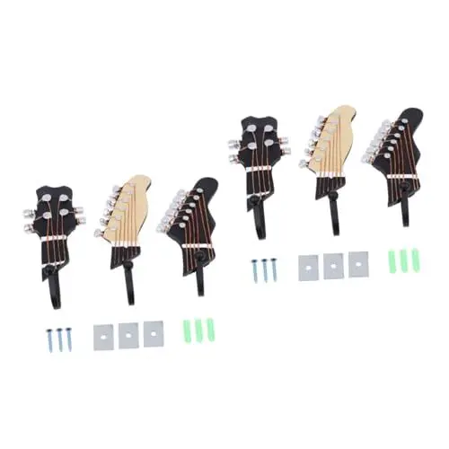 Produktbild: LABRIMP 2 Sätze Kleiderhaken Für Gitarre Hut Wandhaken Jackenaufhänger Viola-aufhänger Wandmontierter Kleiderständer Gitarrenhaken Wandhalterung Für Ukulele Geigenaufhänger Eisen Brown