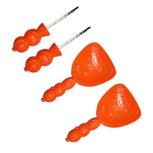 Produktbild: LABRIMP 4-teiliges Kürbis-schnitzset Mit Schnitzwerkzeugen Und Schaufeln Aus Rostfreiem Stahl Für Halloween-designs Und Obst-gemüse-schneiden