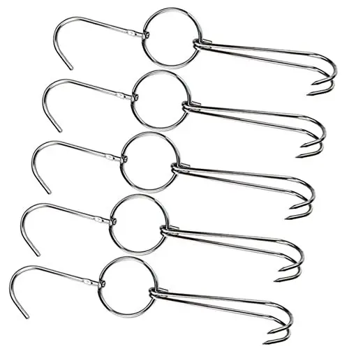 Produktbild: LABRIMP 5stücke Teiliges Fleischhaken Mit Doppelhaken Für Fleischverarbeitung Zum Aufhängen Von Braten Wurst Und Geflügel Küche Oder