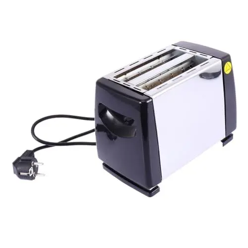 Produktbild: LABRIMP Automatischer Mini Toastsandwichmaker mit Grillfunktion Scheiben Brot Gleichzeitig Temperatureinstellungen Abnehmbarer Krümelbehälter für Frühstück Zuhause Silber Eu Stecker