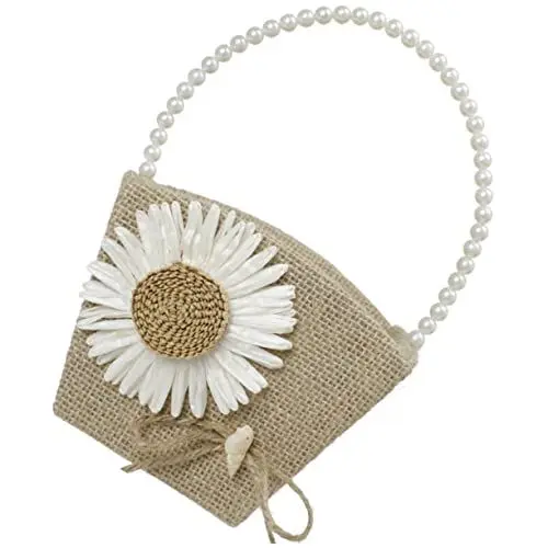 Produktbild: LABRIMP Handgehaltener Blumenkorb Für Die Hochzeit – Korb Mit Rustikalem Design Für Blumenmädchen Braut Süßigkeiten Snackaufbewahrung