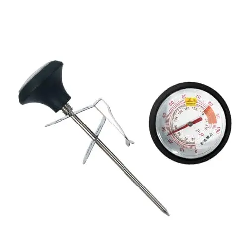 Produktbild: OKUMEYR -Thermometer-Set aus Edelstahl Lebensmittel-/Wassertemperaturmessgerät mit Clip keine Batterie kompakt für Grillen im Freien