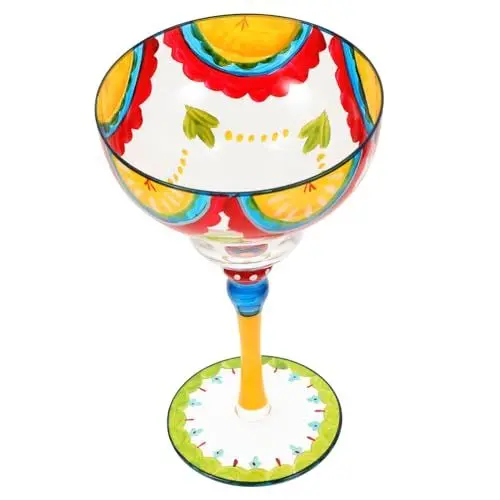 Produktbild: LABRIMP Handbemaltes Margarita-glas Farbenfrohe Glaswaren Dekoratives Cocktailglas Für Küchen Und Tischdekoration Für Partys Und Besondere Anlässe Fruchtig
