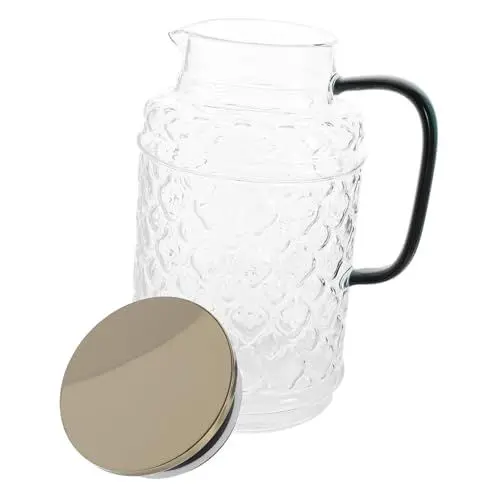Produktbild: LABRIMP Glas Wasserkrug Mit Deckel Große Kapazität Ergonomischer Griff -freies Material Für Kalte Getränke Spülmaschinenfest Für Familie Und Gäste