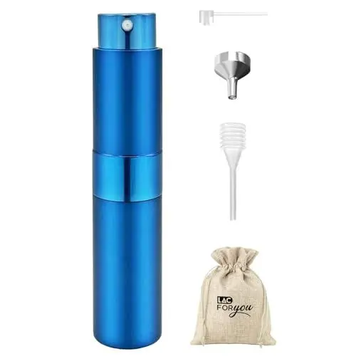 Produktbild: LAC FOR YOU Parfümzerstäuber Nachfüllbar 8ml - Mini Parfüm Abfüller für Unterwegs, Reise Parfum Flakon Leer zum Befüllen - Blau