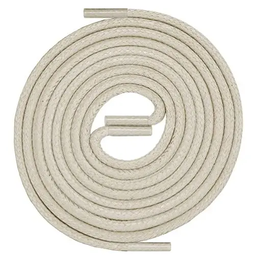 Produktbild: LACCICO Schnürsenkel | Rund Robust Gewachst | Durchmesser 2,5 mm Farbe:Graubeige Länge:150 cm