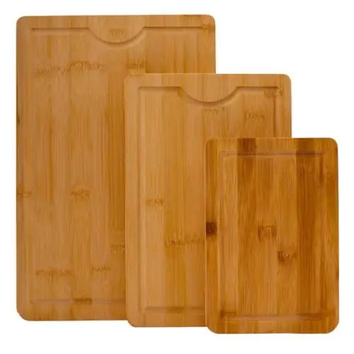 Produktbild: Lacers PurpleLine Bambus Holzschneidebrett Set - 3 Teilig | Schneidebrett & Servierbrett aus Holz für die Küche - Hochwertiges Cutting Board Wood Käsebrett Chopping Board | 3 Größen