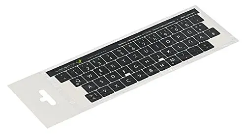 Produktbild: Lacerto® | 15x15mm Deutsche Aufkleber für PC/Laptop & Notebook Tastaturen mit mattem kratzfestem Laminat, Germany Keyboard Stickers QWERTZ | Farbe: Schwarz