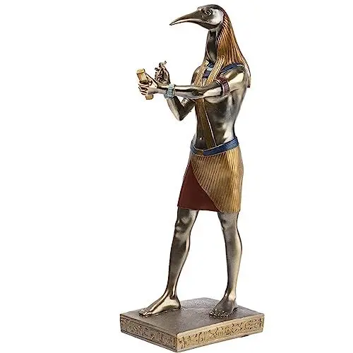 Produktbild: lachineuse - Thot Statuette 31 cm - Ägyptischer Gott Große Statue - Statue Dekoration Antikes Ägypten - Katzenfigur - Ägyptische Büste - Originelle Geschenkidee Deko - Gottheit Skulptur