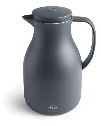 Produktbild: LACOR 62563 Thermoskanne, BPA-frei, doppelwandig, mit Glasschicht innen, matt, Grau, 1,00 l, Polypropylen Glas, 1 Liter