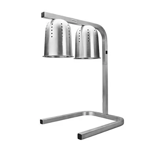 Produktbild: Lacor - 69061 - Doppel-Infrarot-Heizlampe, Hält Geschirr warm, Eimer, Höhe einstellbar zwischen 39 und 53 cm, Enthält zwei Glühbirnen, professionelle Küche, 550W, Aluminium