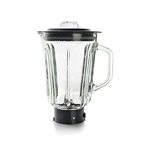 Produktbild: Lacor 69684 Mixbecher komplett mit Glasbehälter, ideal für Säfte, Smoothies und Cremes, 4 Klingen, luftdichter Deckel, Glas, 1,5 l