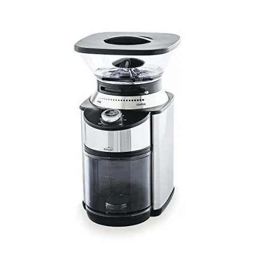 Produktbild: Lacor - 69485 - Elektrische Kaffeemühle, konische Platten aus Edelstahl, 200 W, 19 Mahlstufen, inklusive Löffel und Bürste, Kapazität 200 g, 1-12 Tassen, Sicherheitsverriegelung, Schwarz