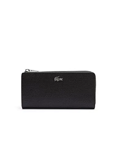 Produktbild: Lacoste Damen Portemonnaie Slim Zip Wallet, Geldbörse,Geldbeutel,Brieftasche,Wallet,Accessoire,Münzfach,SCHWARZ (000),Einheitsgröße (One Size)