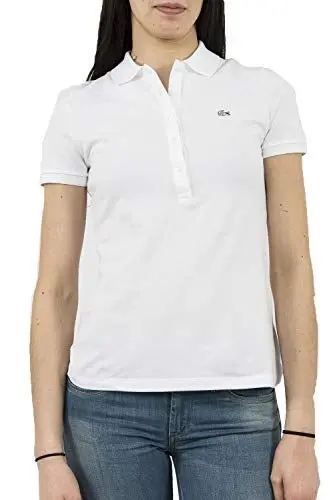 Produktbild: Lacoste Damen Poloshirt PF6949, Weiß (Blanc), 42 (Herstellergröße: 44)