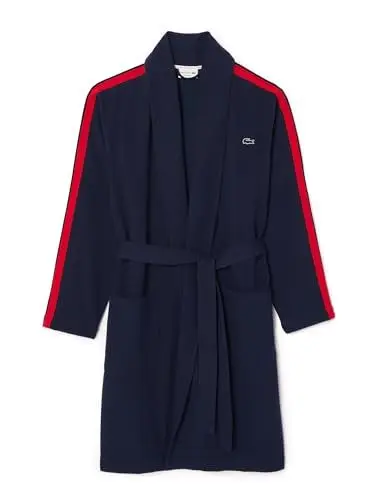 Produktbild: Lacoste Herren Bademantel 4H2165, Männer Morgenmantel,Bindegürtel,Regular Fit,Blau,M
