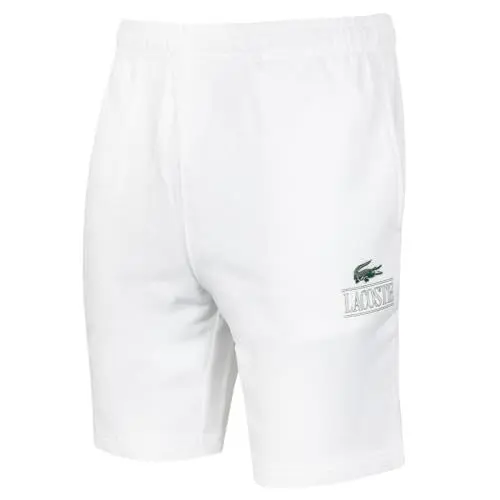 Produktbild: Lacoste Herren Baumwoll-Fleeceshorts Kordelzug und Kroko-Logo - Weiß - L