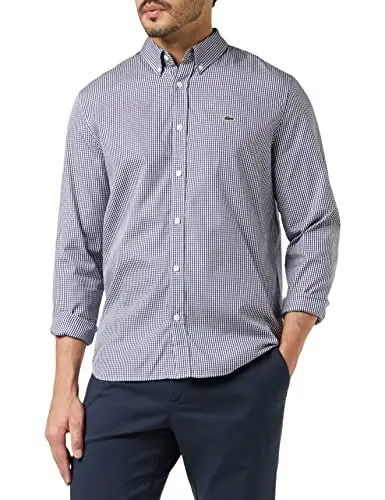 Produktbild: Lacoste Herren CH2932 Hemd, Blanc/Marine, XS/S