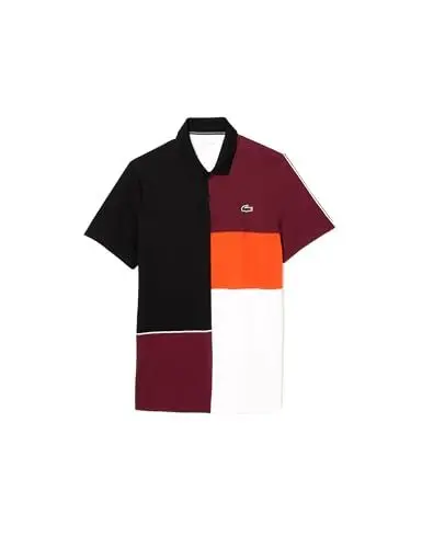 Produktbild: Lacoste Herren DH1082 Regular-Fit-Poloshirt von Paris, Noir/ZIN-Blanc-Sunrise, XL
