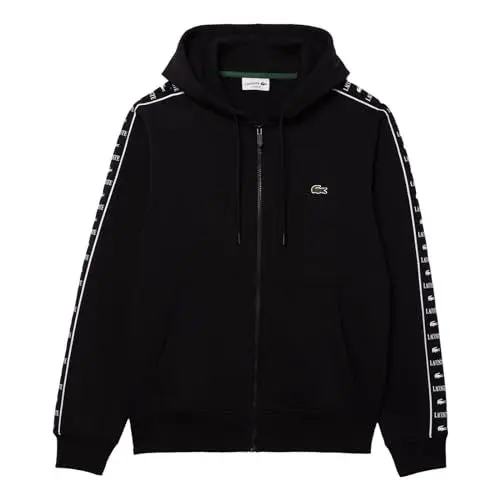 Produktbild: Lacoste Herren Kapuzenjacke Sweatjacke Jacke Jogger Hoodie mit Reißverschluss, Farbe:Schwarz, Artikel:-031 noir, Größe:XL