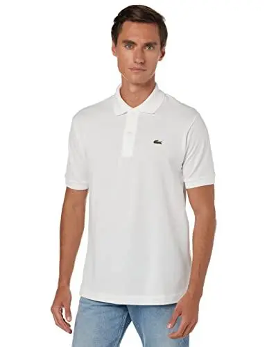 Produktbild: Lacoste Herren Polo-Shirt Kurzarm L1212, Männer Polo-Hemd,2 Knopf,Regular Fit,Weiß,7