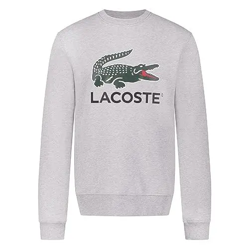 Produktbild: Lacoste Herren Sweatshirt SH1281, Männer Pullover,sportlicher Sweater,Logo,Regular Fit,Grau,5 (L)