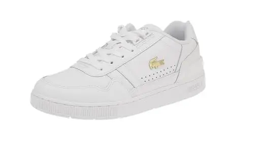 Produktbild: Lacoste Herren Low-Top Sneaker T-Clip 0120 2 SMA, Männer Halbschuhe,schnürschuhe,schnürer,Business,Freizeit,WHT/GLD (216),41 EU / 7.5 UK