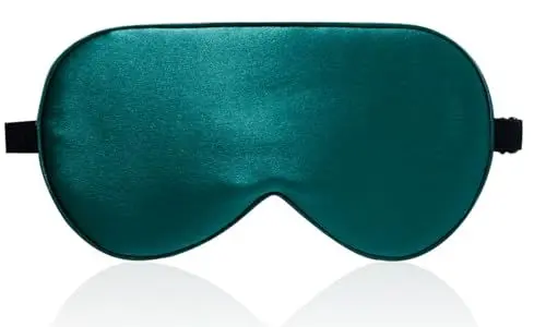 Produktbild: LaCourse 100% Schlafmaske Seide Bio zum Schlafen mit Reisetasche. Beide Seiten aus 19 Momme Seide, Verstellbare Augenmaske Schlafmaske für Frauen & Herren, Schwarzgrün