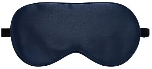 Produktbild: LaCourse 100% Schlafmaske Seide Bio zum Schlafen mit Reisetasche. Beide Seiten aus 19 Momme Seide, Verstellbare Augenmaske Schlafmaske für Frauen & Herren, Blau