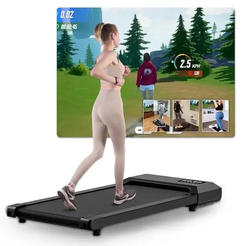 Produktbild: Raceable Walking Pad Leise, Lacuffy Laufband für Zuhause Max 136 kg APP Control, Laufband Schreibtisch mit Training Couses und AI Traininging