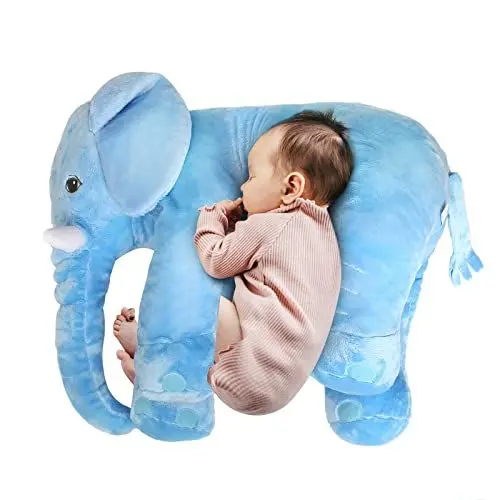 Produktbild: LADAMI Kissen, Lagerungskissen, Stillkissen, Elefantenkissen, Kissen für Schwangere, Seitenschläferkissen Elefant, Kuschelkissen, Kuscheltier XXL Plüschtier, Stofftier, Schmusekissen,60cm