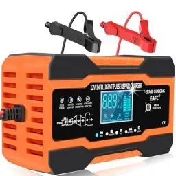 Produktbild: Ladegerät Autobatterie 12A KFZ Batterieladegerät Vollautomatisches Intelligentes Erhaltungsladegerät LCD-für Auto, Motorrad, Rasenmäher oder Boot (Länge des Netzkabels 130cm)