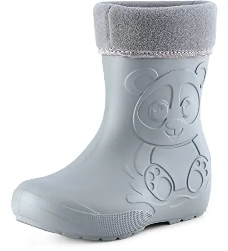Produktbild: Ladeheid Eva Kinder Jungen Mädchen Gummistiefel Regenschuhe gefüttert LA-CA-11 (Grau, 26/27 EU)