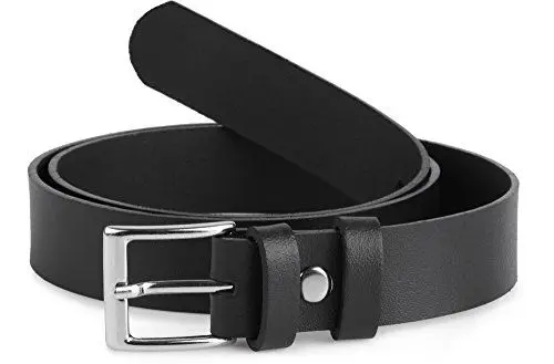 Produktbild: Ladeheid Kinder Gürtel Ledergürtel Mode Accessoire für Kinder Jungen Gürtel mit Schnalle 2,5 cm Breit K1D5 (Schwarz-1, 65 cm (Gesamtlänge 84 cm))