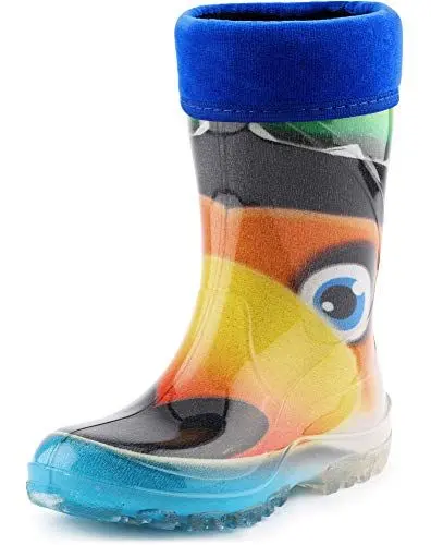 Produktbild: Ladeheid Kinder Mädchen Jungen PVC Gummistiefel Regenstiefel KL003 (Kornblume/Tukan, 23/24 EU)