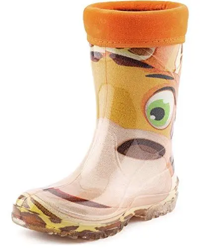 Produktbild: Ladeheid Kinder Mädchen Jungen PVC Gummistiefel Regenstiefel KL003 (Orange/Giraffe, 23/24 EU)