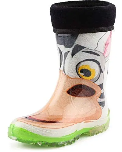 Produktbild: Ladeheid Kinder Mädchen Jungen PVC Gummistiefel Regenstiefel KL003 (Schwarz/Zebra, 23/24 EU)