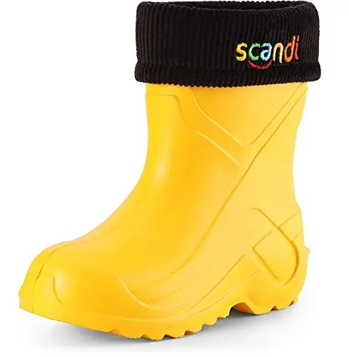 Produktbild: Ladeheid Kinder Mädchen Jungen federleichte Eva Thermo Gummistiefel gefüttert LA-763 (Gelb1/Schwarz, 27 EU)