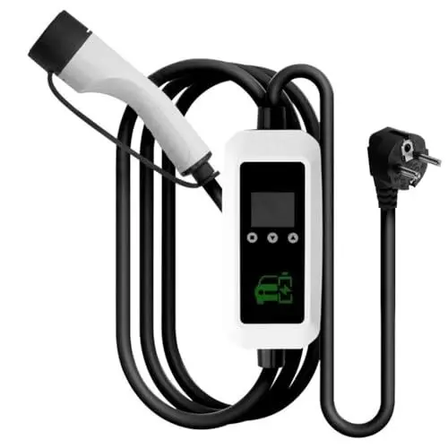Produktbild: Ladekabel Elektroauto Typ 2 3.5KW Schuko Ladegerät 8~13A einstellbar EV Ladekabel mit digitalem Bildschirm für Allen Elektrofahrzeugen, die IEC 62196-2 erfüllen