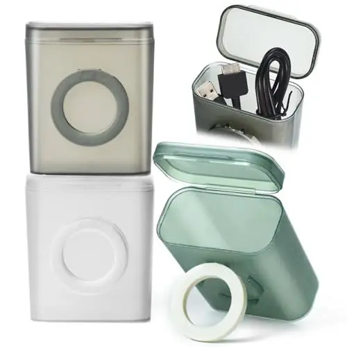 Produktbild: Ladekabel Organizer Transparent, Kabel Organizer Box mit Ständer, Kunststoff, Kabel Aufbewahrungsbox für Ladekabel, Ladeköpfe und Kopfhörerkabel, Leicht zu Tragen Kabelaufbewahrung, 3 Stück