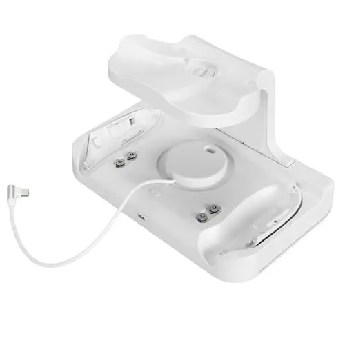 Produktbild: Ladestation für Meta 3, VR-Ladestation mit 2 Wiederaufladbaren 1800-mAh-Akkus und RGB-LED-Licht, Wandmontierter VR-Displayständer für 3 VR-Headset und Controller
